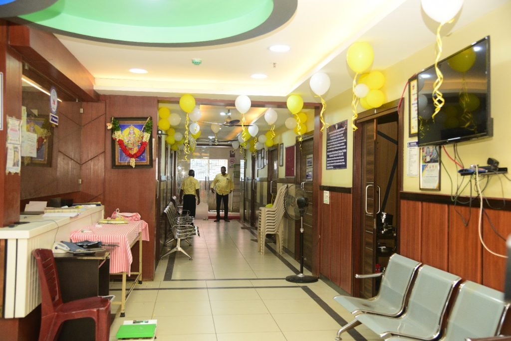 Reception lobby of Krishna Hospital